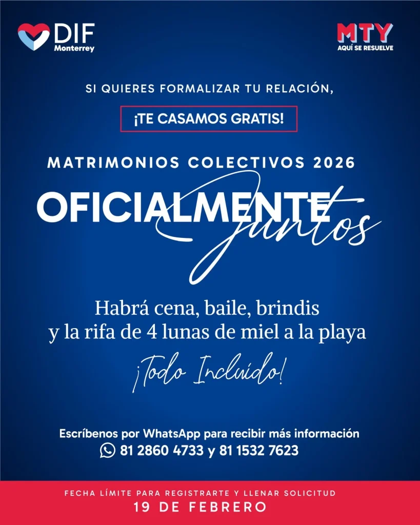 Invita DIF Monterrey a dar el 'sí' en los matrimonios colectivos gratuitos 1 WhatsApp Image 2026 02 02 at 1.26.27 PM 1