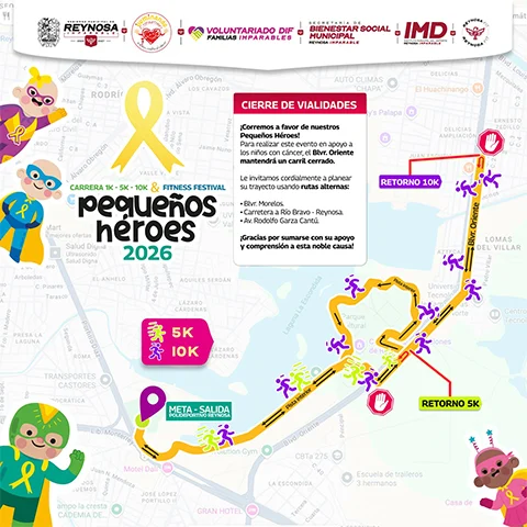 Cerrarán en bulevar Oriente un carril por carreras este domingo 1 heroes 23
