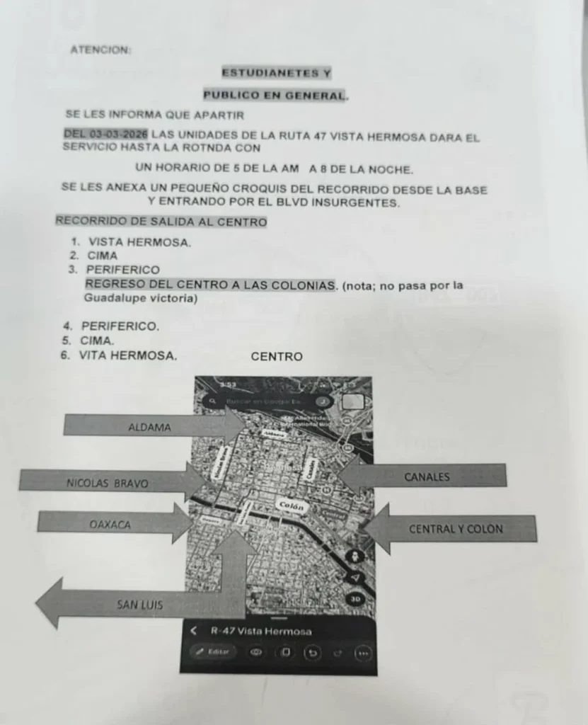 Amplían rutas Vista Hermosa y Constitución para cubrir zonas sin servicio 1 646888649 2367263037115842 3594657220794161037 n