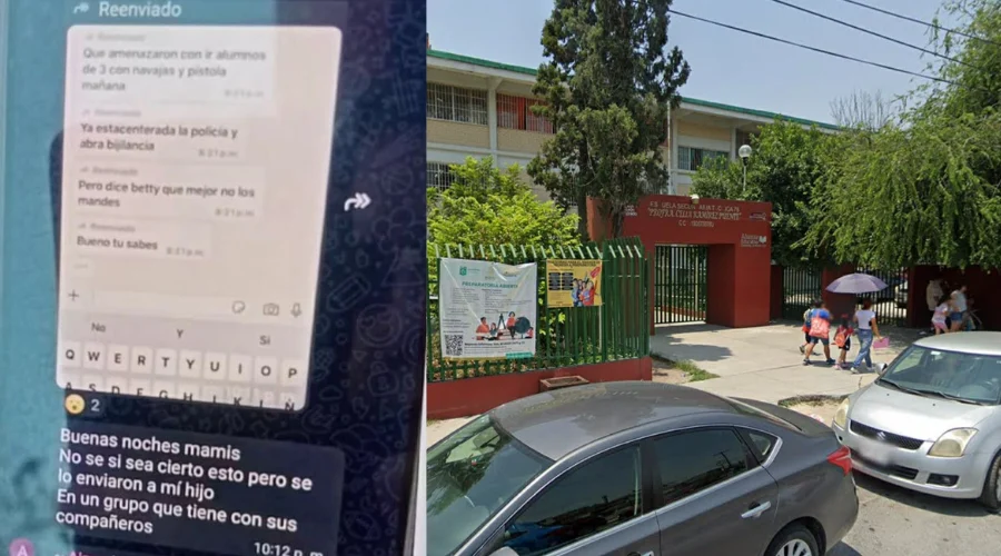 Alumnos de la Secundaria número 78 difundieron una amenaza de acudir con pistolas y navajas al interior del plantel a través de grupos de mensajería y redes sociales, lo que encendió las alertas e