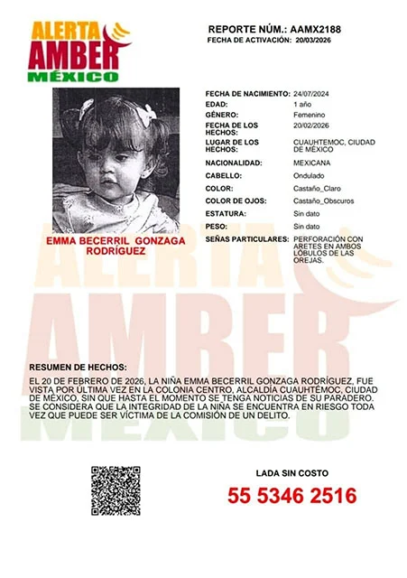 Activan alerta amber por desaparición de hija de Marianne Gonzaga 1 EMMA 2bs