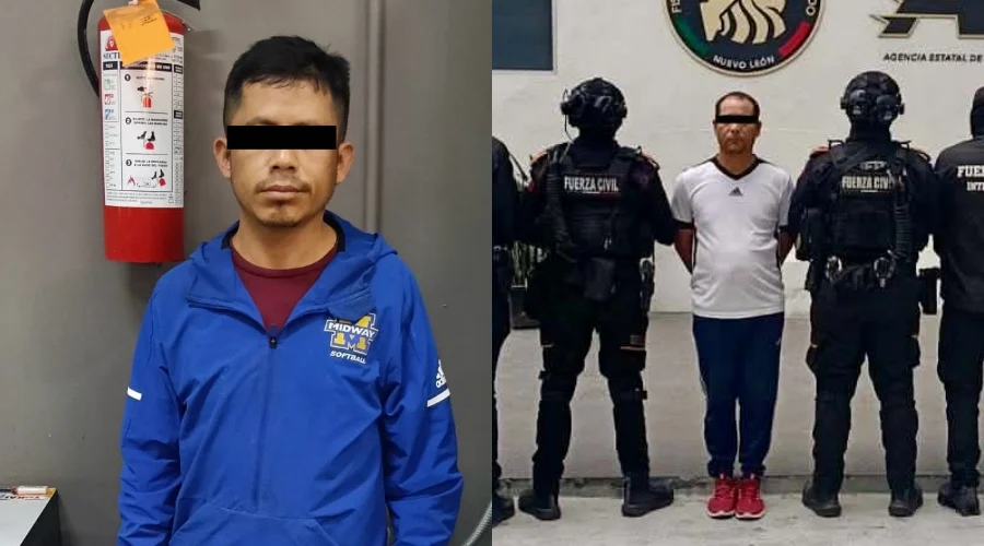 Elementos de Fuerza Civil detuvieron a dos hombres que contaban con órdenes de aprehensión por el delito de homicidio, en hechos distintos registrados en los municipios de Monterrey y Guadalupe.