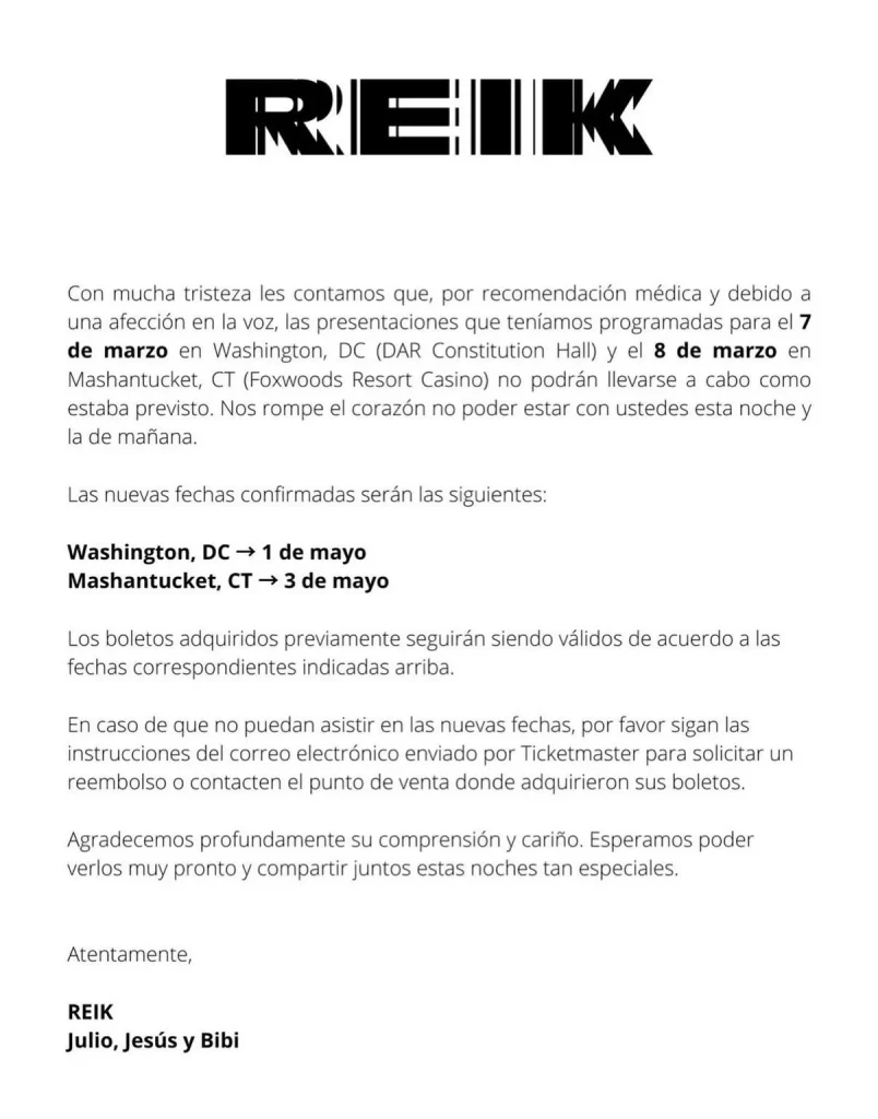 Reik cancela presentaciones por motivos de salud 1 HC8C0w4akAAUBez