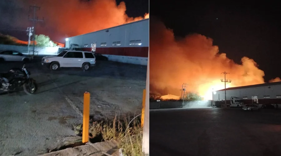 Incendio consume fábrica en Ciénega de Flores