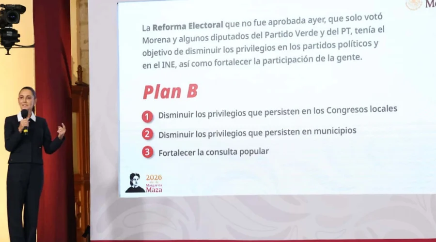 Luego que no fue aprobada su iniciativa de la reforma electoral en la Cámara de Diputados, la presidenta Claudia Sheinbaum Pardo da detalles de su plan B, el objetivo es terminar con los privilegi