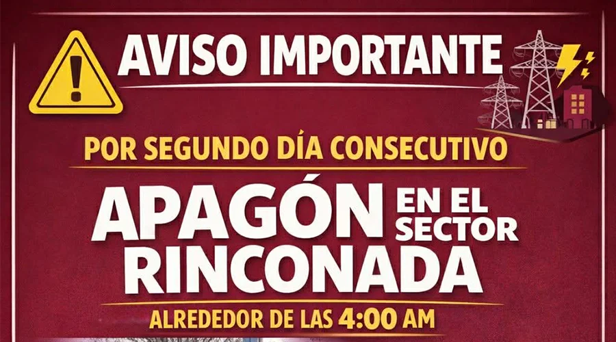 Segundo apagón por día consecutivo paraliza rebombeo de agua potable en Rinconada