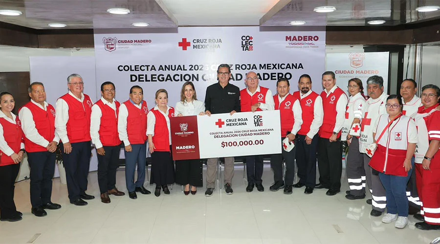 Erasmo y Dunia se suman con donativo a labor humanista de Cruz Roja 1 cruz roja madero 2b