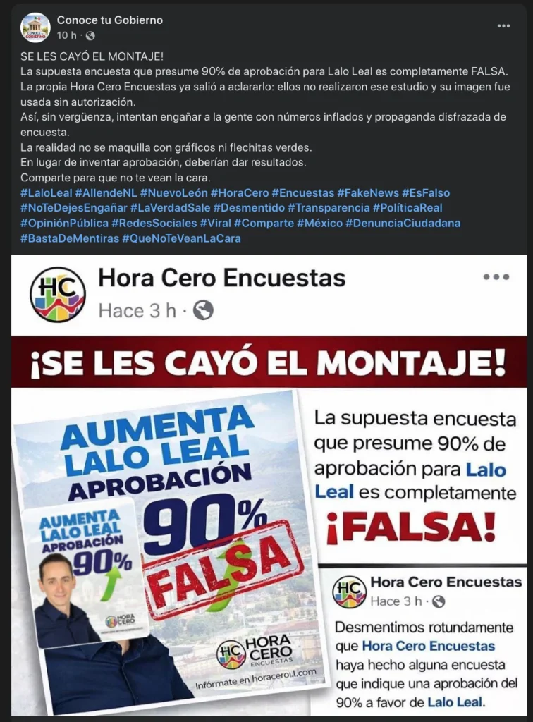 Perfil ‘fantasma’ falsifica identidad de Hora Cero Encuestas 1 597813272 986688733938327 2773024088346582414 n