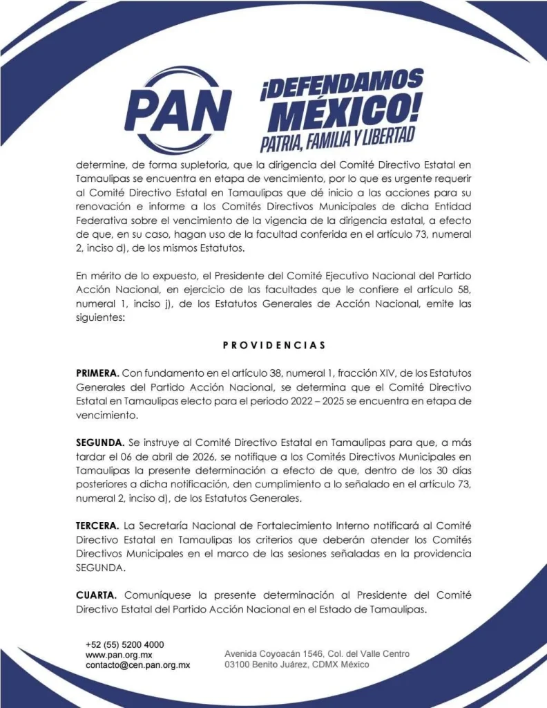 Asume CEN del PAN proceso de renovación en Tamaulipas ante omisión estatal 2 662739429 1158457769666233 3668518736838749777 n