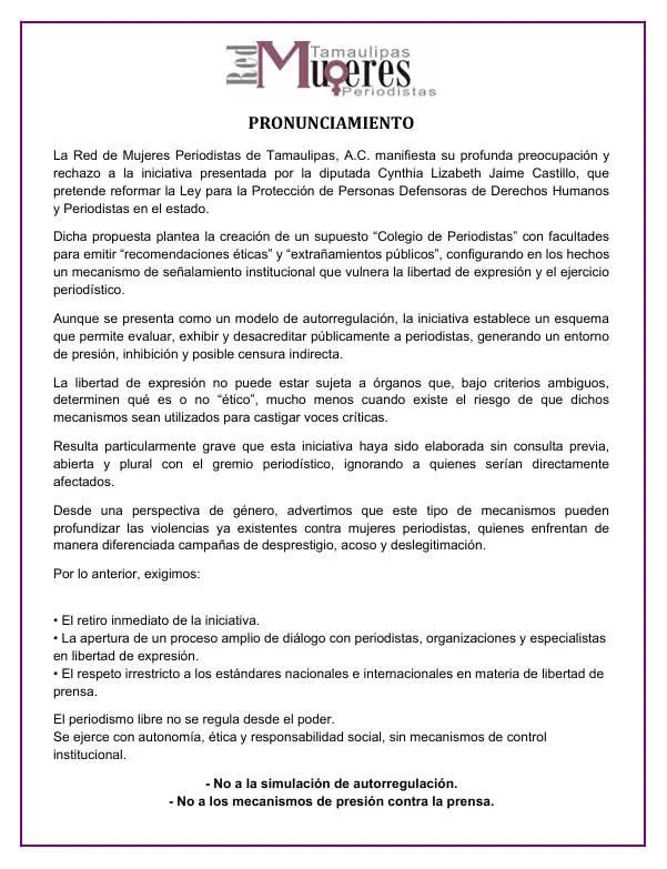 'Congela' Congreso de Tamaulipas iniciativa en perjuicio del periodismo 1 668780135 830036070135410 2386056463986038753 n