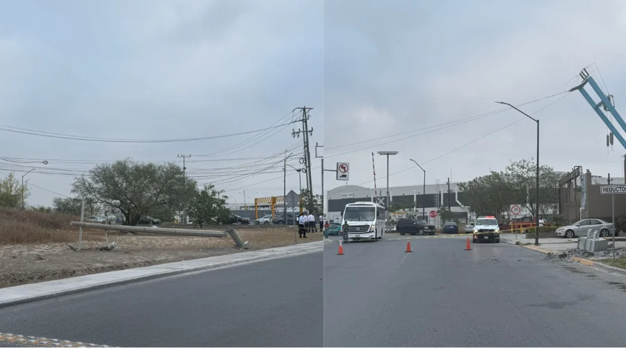 Elementos de Protección Civil de Nuevo León atendieron un accidente vial ocurrido al interior del Parque Industrial Stiva, donde un transporte de personal de la empresa Senda City se impactó contr