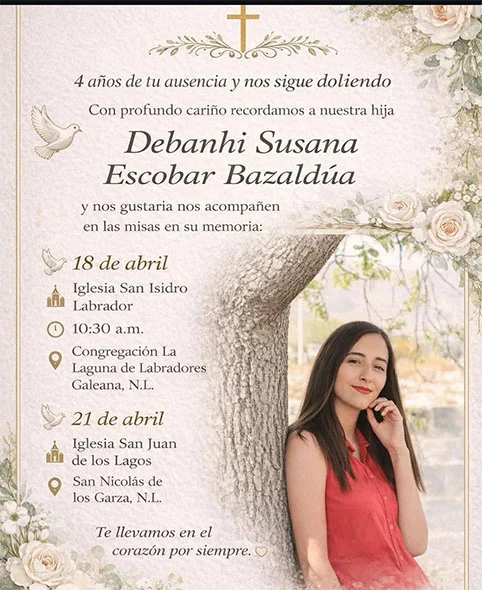 Convocan a misas en memoria de Debanhi Escobar a 4 años de su ausencia 1 INVITACION DEBAHNI 1a