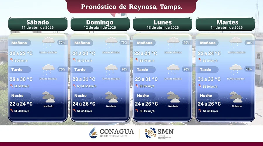 Advierte PC Tamaulipas probabilidad de tormentas para este domingo 1 PRONOSTICO 22 b