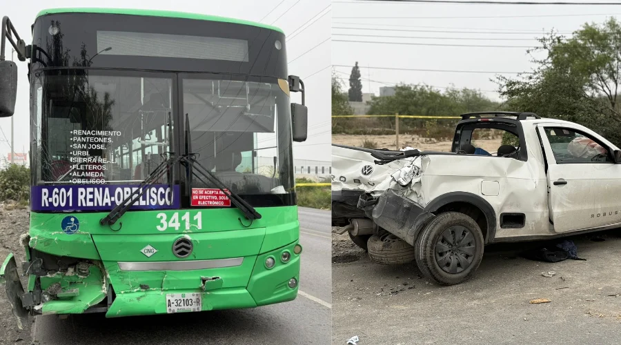 Una persona perdió la vida y otra más resultó lesionada tras un accidente vial registrado en la carretera a García, a la altura de FINSA, en el Parque Industrial Finsa, donde se vieron involucrado