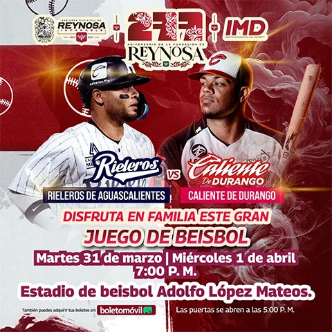 Este miércoles habrá beisbol en Reynosa 1 juego reynosa 2bbs