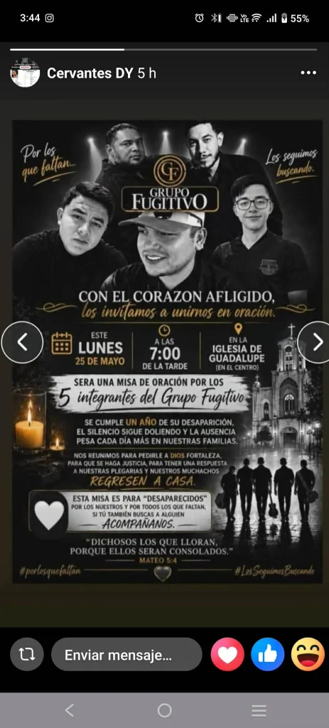 Convocan a misa en honor a músicos desaparecidos 1 705480754 981838424621172 1459903087929789009 n