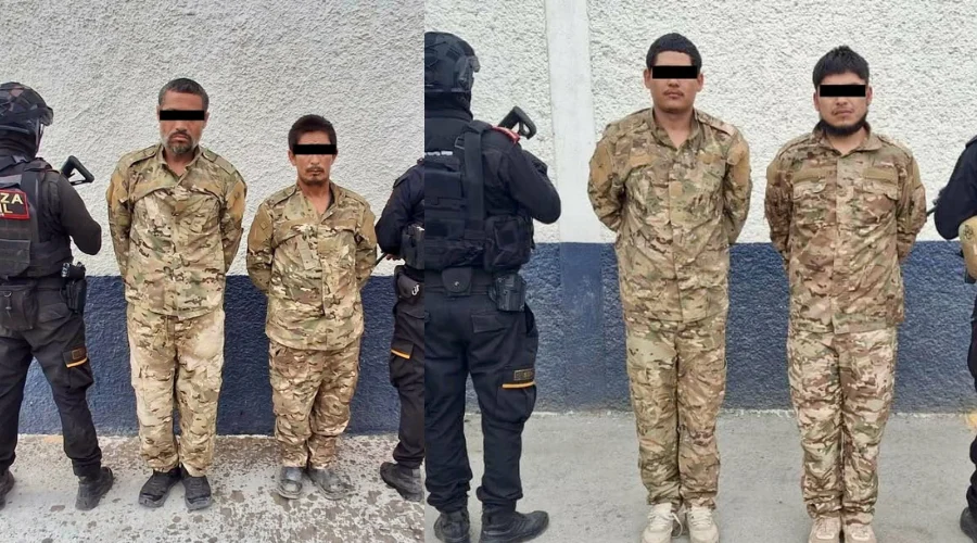 Captura Fuerza Civil a cuatro hombres con armamento y droga en Salinas Victoria