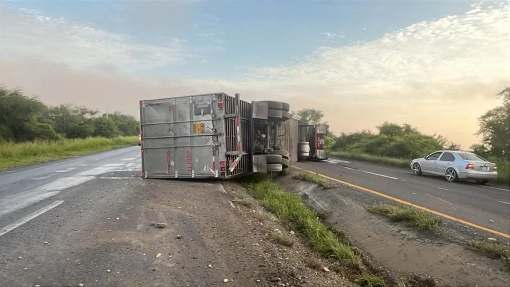 Vuelca trailer con pollos en Montemorelos y lugareños hacen rapiña 4 724122961 2267761433756968 5457714059184798147 n