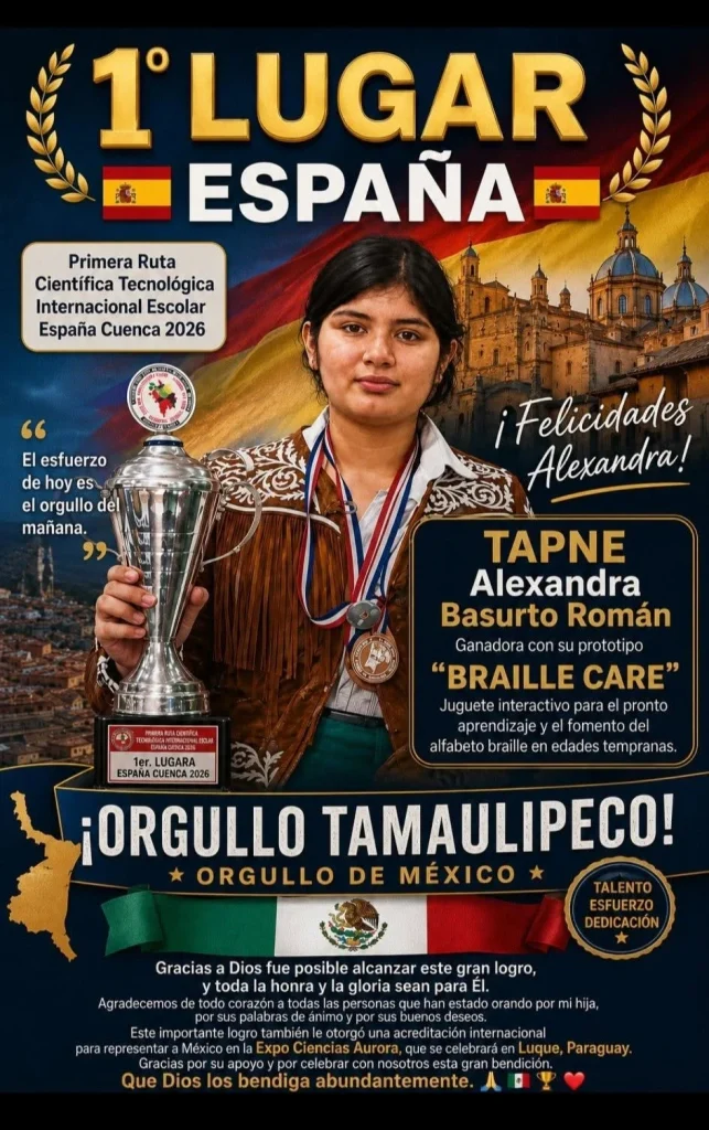 Tapne Alexandra estudiante del CETIS 71 obtiene primer lugar en concurso de España 1 729363885 3673032472836581 8530500838892807787 n
