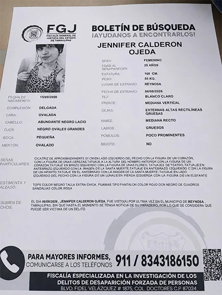 Detienen a pareja en Reynosa; investigan feminicidio de joven reportada como desaparecida 1 JOVEN bbbb