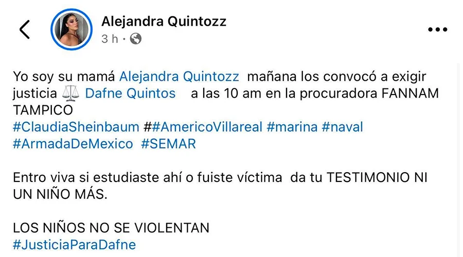 Madre convoca para exigir justicia por muerte de su hija Dafne 1 POST DAFNE REY 2bb
