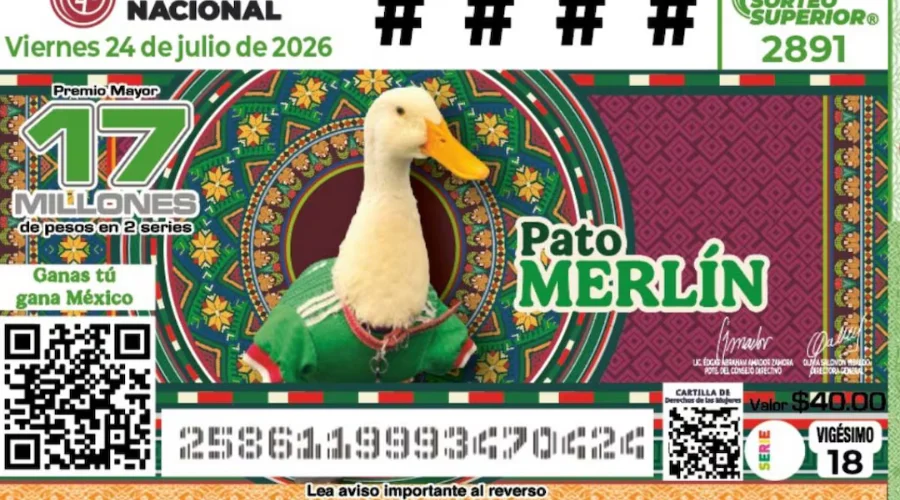 Pato Merlín ya tiene su billete de la Lotería Nacional