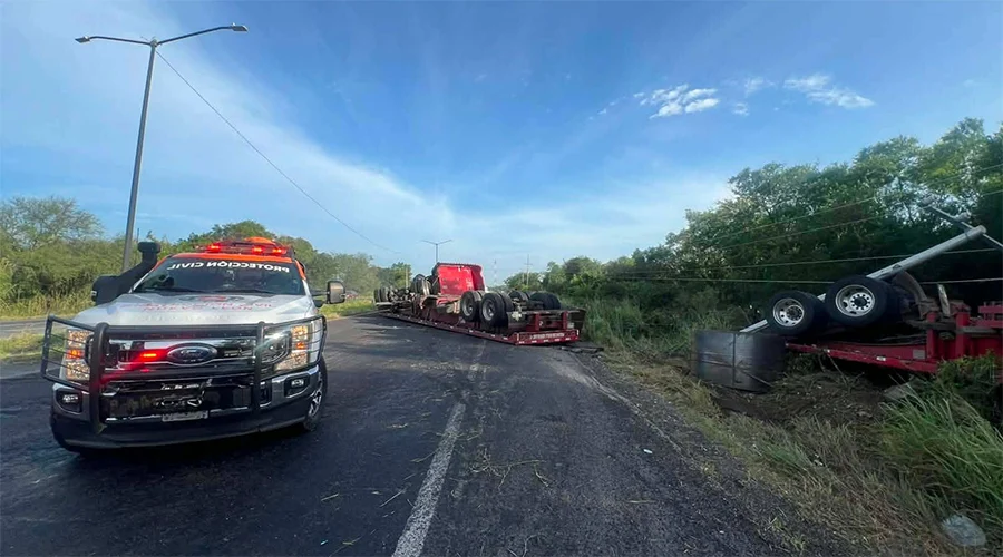 Volcadura en Montemorelos deja un herido tras trágico accidente en la Carretera Nacional 1 VOLCADURA 22bb