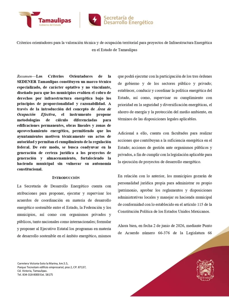 Publica SEDENER Criterios Orientadores para Proyectos de Infraestructura Energética 1 WhatsApp Image 2026 07 22 at 1.58.06 PM