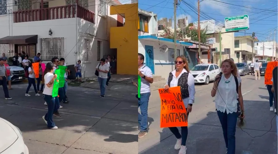 manifestaciones-por-la-muerte-de-dafne-quintos Manifestantes bloquean calles en Ciudad Madero exigiendo justicia por la muerte de Dafne Quintos.