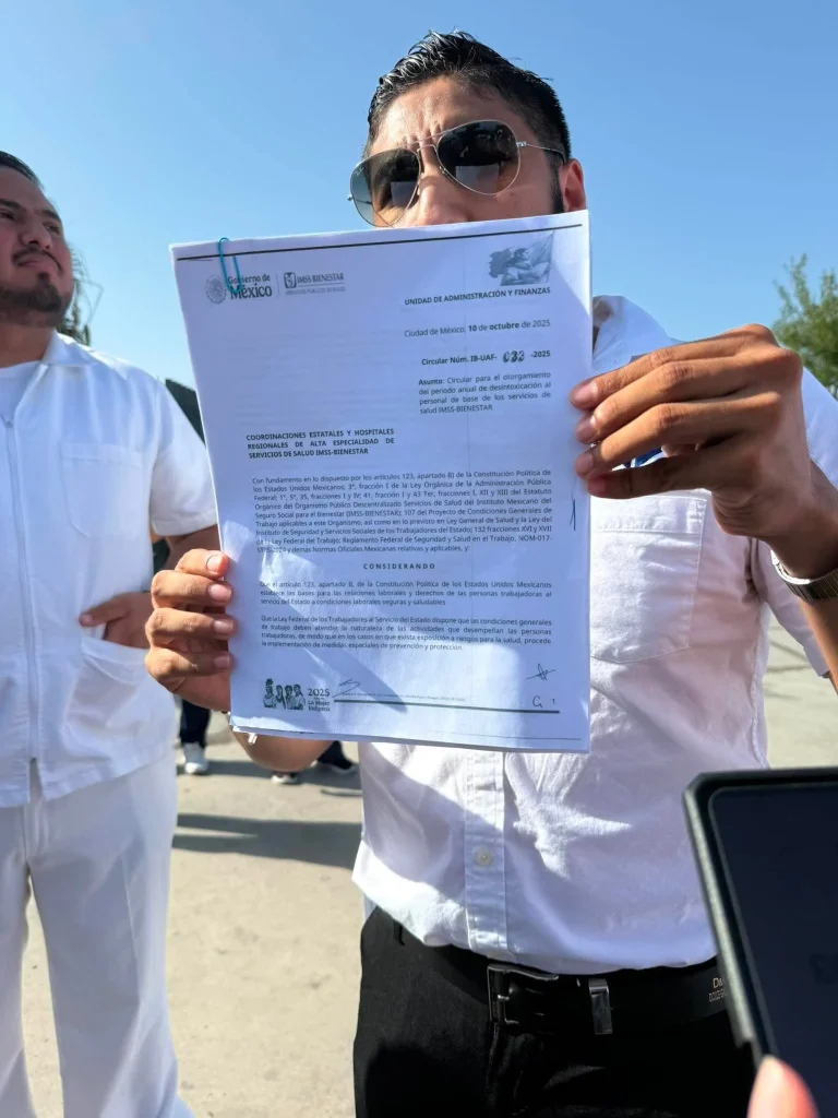 Protestan trabajadores del IMSS-Bienestar por incumplimiento de prestaciones laborales 3 791061839 2126081088319627 2436997463272073244 n