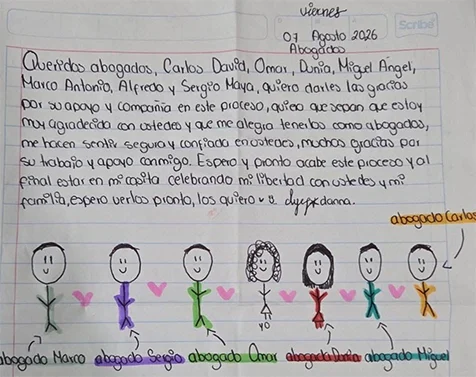 “Espero pronto acabe este proceso”: Danna Yanina N envía cartas desde el penal 1 CARTA 244a