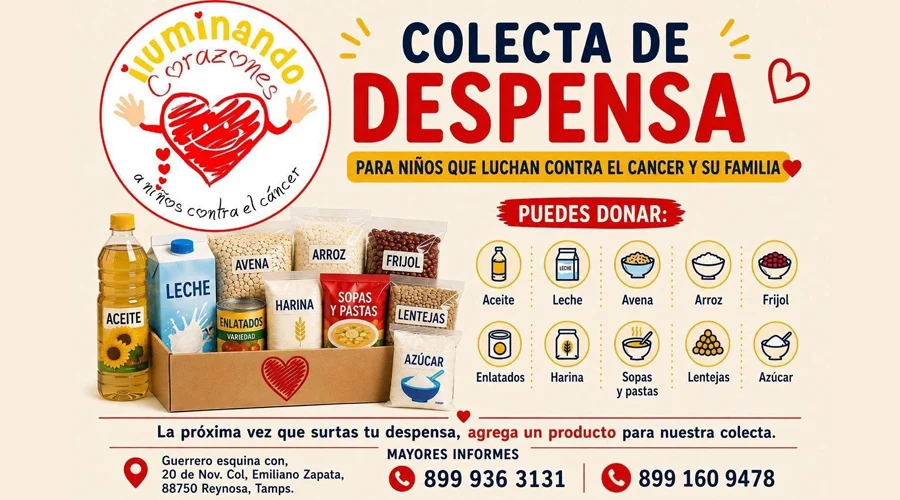 iluminando-corazones-donar-despensa Colecta de alimentos organizada por Iluminando Corazones para apoyar a niños con cáncer
