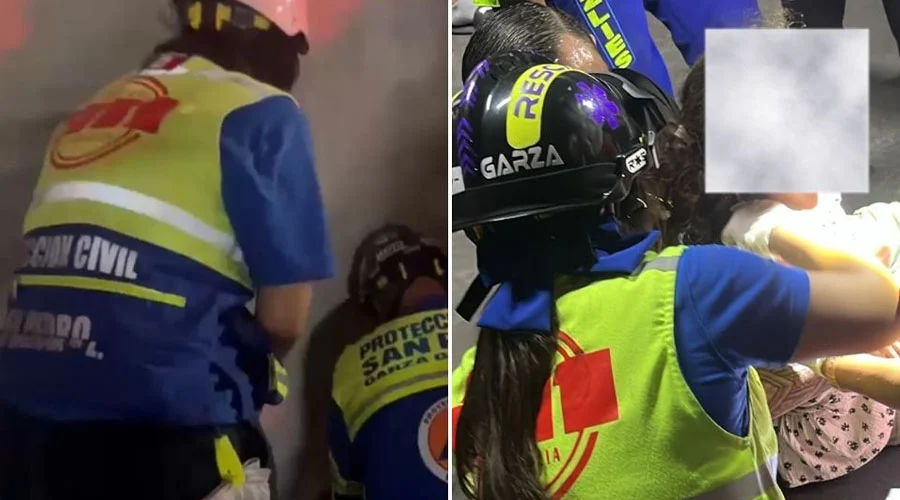 Rescatan a niña que cae 15 metros en estacionamiento 1 rescatan a nina estacionamiento
