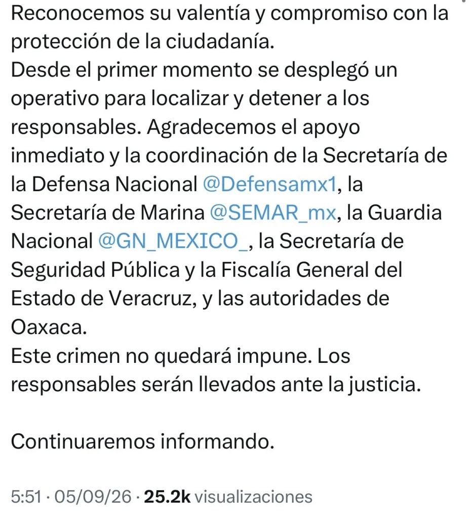 Harfuch reporta muerte de dos agentes de la SSPC 2 HRdOF xXUAEBD Y