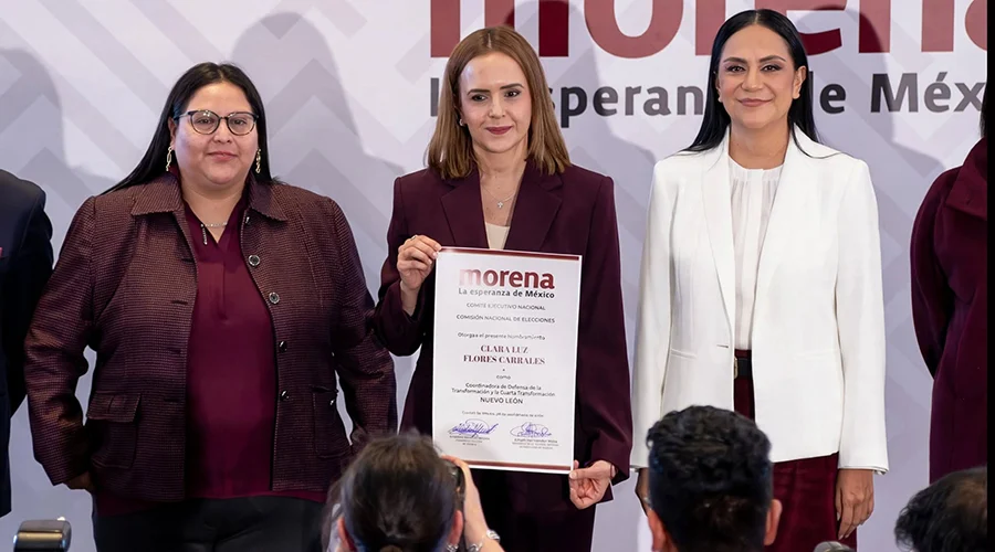 clara-luz-precandidata-morena-nuevo-leon Clara Luz durante su nombramiento como Coordinadora de la defensa de la transformación