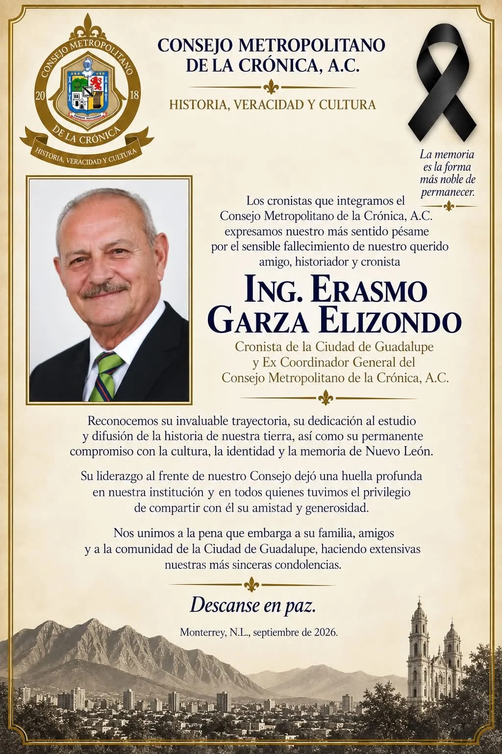 erasmo-garza-elizondo-cronista-guadalupe Erasmo Garza Elizondo exalcalde y cronista de Guadalupe