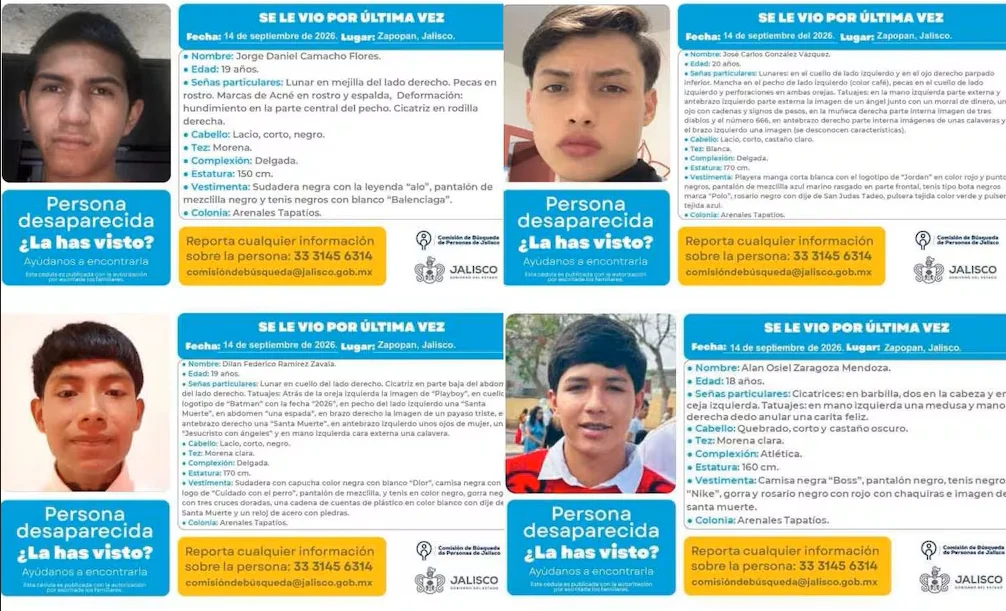 Desaparecen 4 jóvenes tras ataque en una finca en Zapopan 1 jovenes zapopan 2