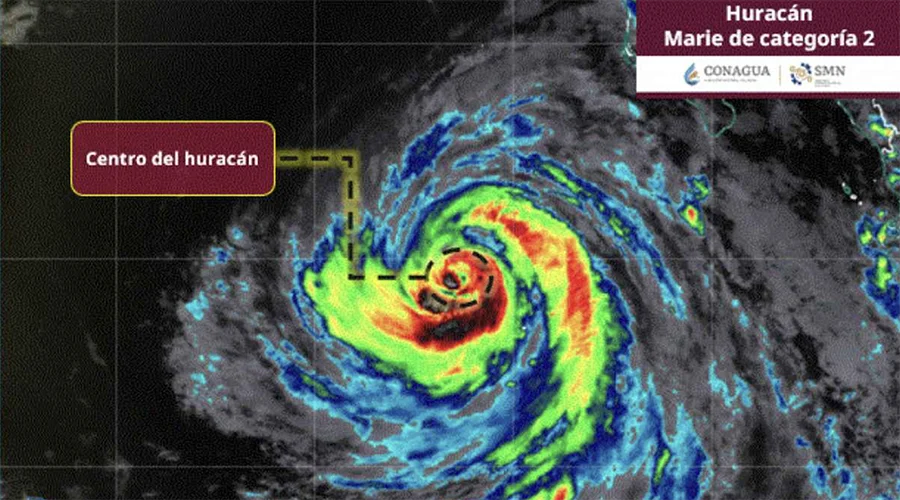 marie-ya-es-huracan-categoria Trayectoria del fenómeno meteorológico Marie que ya es huracán categoría 2.
