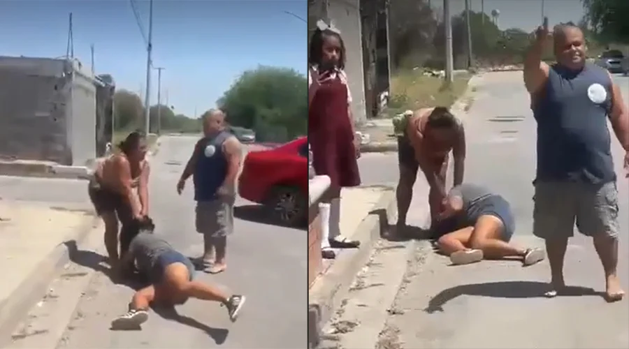 rina-familias-escobedo Policías detienen a personas involucradas en una riña entre familias en Escobedo.