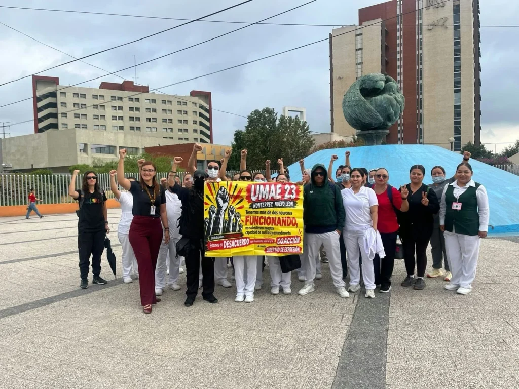 Trabajadores del IMSS mantienen y amplían protestas en Nuevo León 2 825256828 1086905517564377 6033181779291356484 n