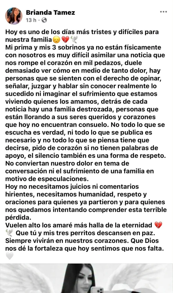 Familia de Cinthia pide respeto tras tragedia 1 827532411 1859722572074249 8258234014128301722 n
