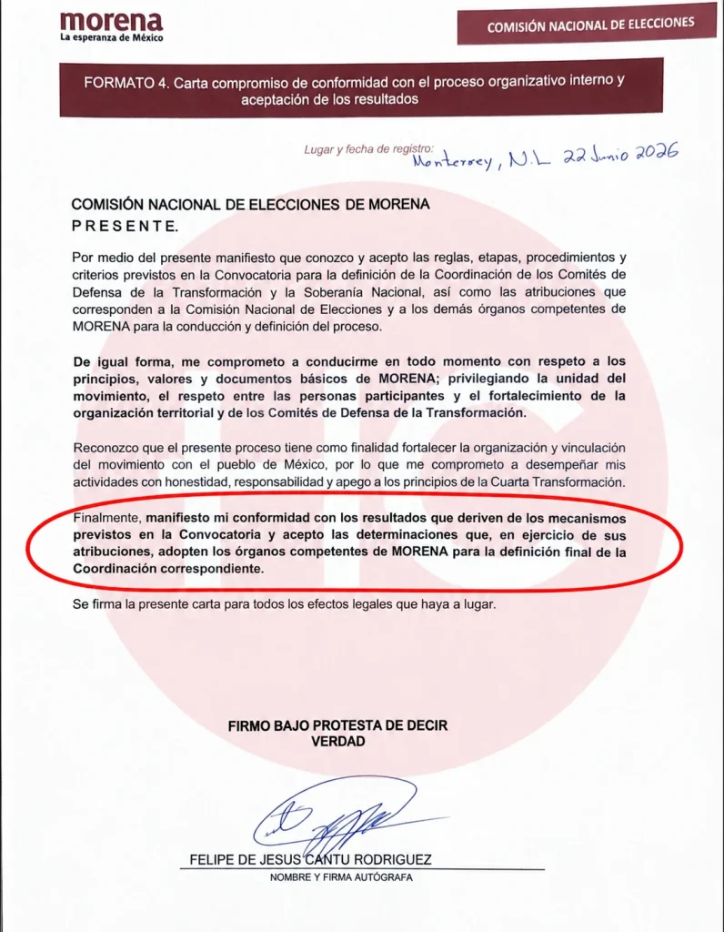 Morenistas inconformes de NL firmaron acuerdo para aceptar resultados, dice Felipe de Jesús 1 839738934 1121357217046242 8500734531241035611 n