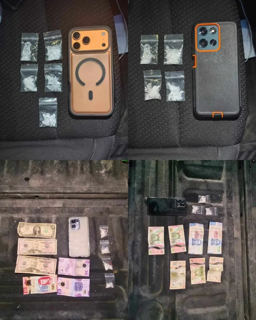 Detenidos con droga en vehículo con reporte de “montachoques" 5 los presuntos montachoques asegurado por la Policía de Monterrey.