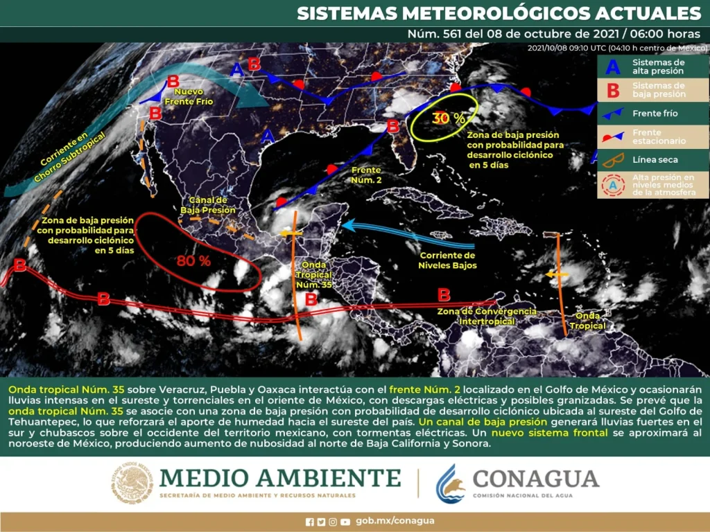 Provocará frente frío 2 lluvias, evento de "Norte" en Tamaulipas 1 8Oct6 am