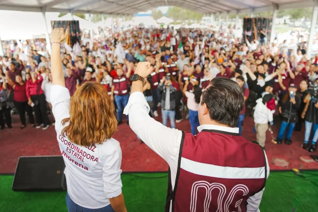 Reciben a Clara Luz Flores más de 3 mil personas en Asamblea Informativa en García 1 clara luz asamblea