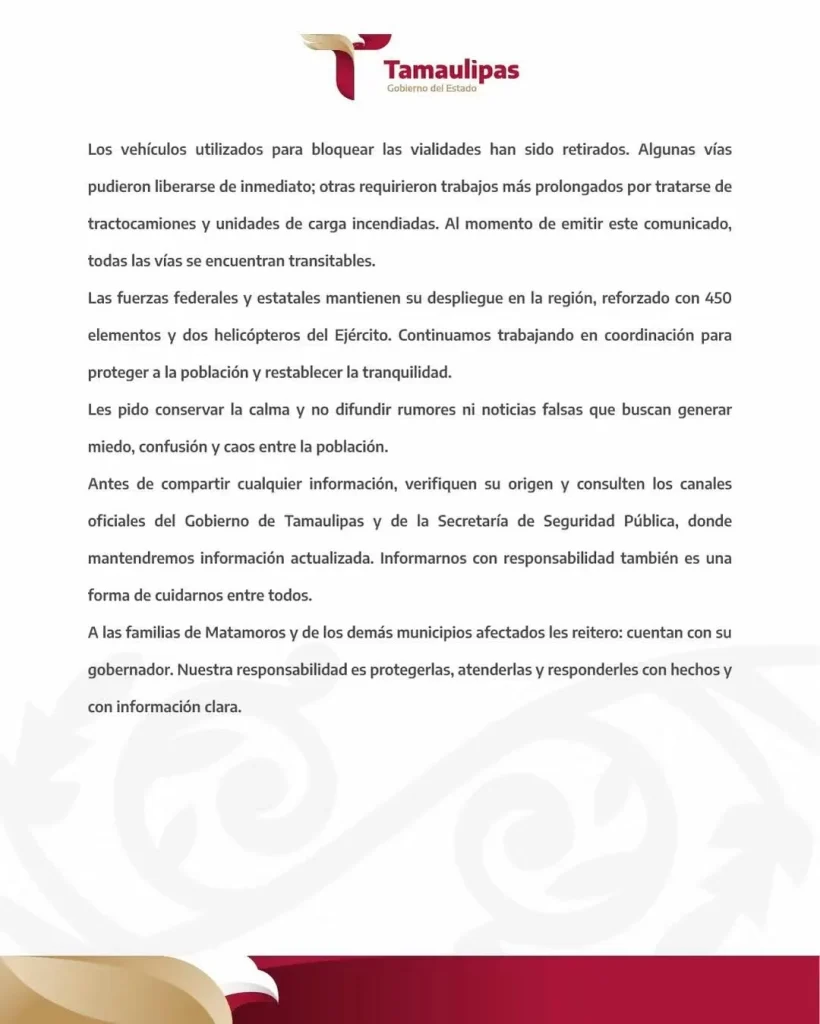 6 muertos: Gobierno de Tamaulipas lamenta lo ocurrido en Matamoros 1 gobierno tamaulipas lamenta 6 muertes 33