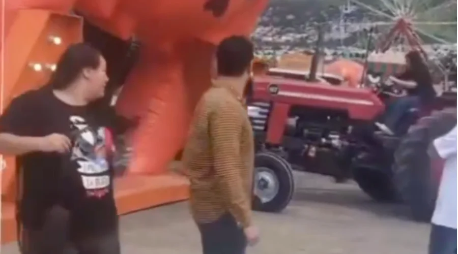 pumpkin-dash-danos-tractor Incidentes y daños por tractor en el parque Pumpkin Dash de Monterrey.