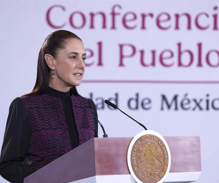 Sheinbaum deslinda a Maru Campos de operativo en la sierra 1 Claudia Sheinbaum en conferencia de prensa mañanera.