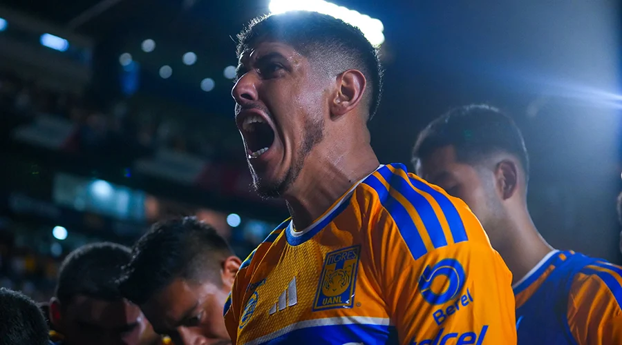 tigres-vence-a-toluca Jugadores celebrando en el campo luego de que Tigres vence al Toluca en el Estadio Universitario